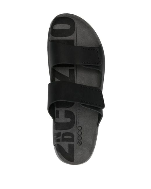 Ecco Black Cozmo Leather Sandals for men
