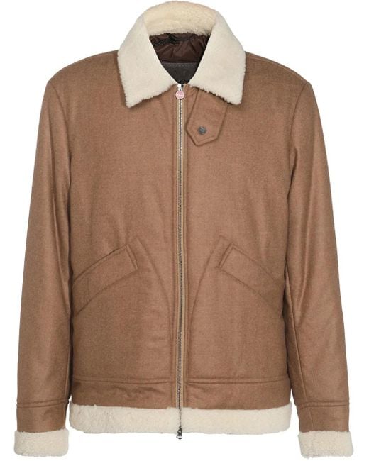 Chaqueta con detalle de pelo Kiton de hombre de color Brown