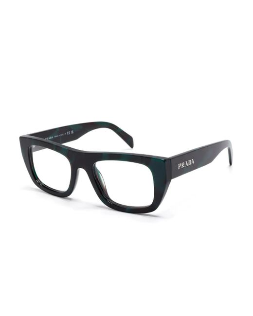 Prada Black Rectangular-Frame Glasses