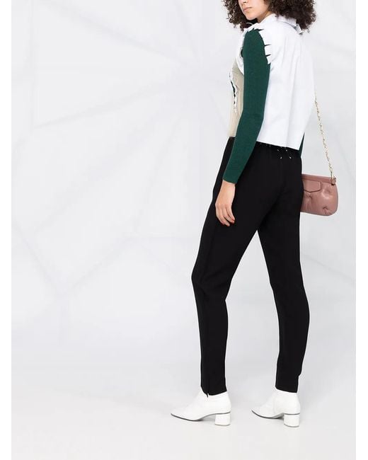 Maison Margiela Black Elasticated Waistband Tapered Trousers