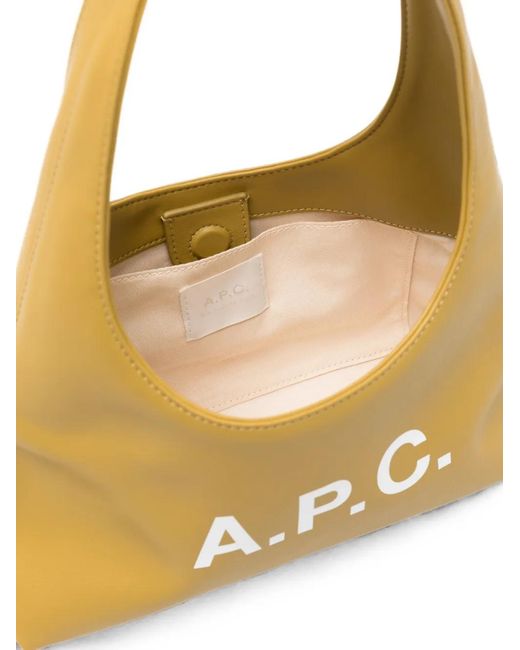 A.P.C. Metallic Baby Ninon Logo-Print Tote Bag