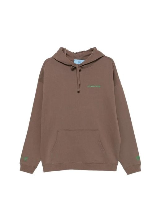 11 11 L.U.C.K. Brown Logo-Embroidered Hoodie