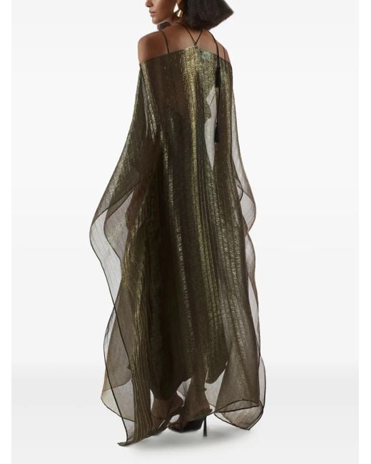 ‎Taller Marmo Green Sza Sza Metallic Pleated Dress