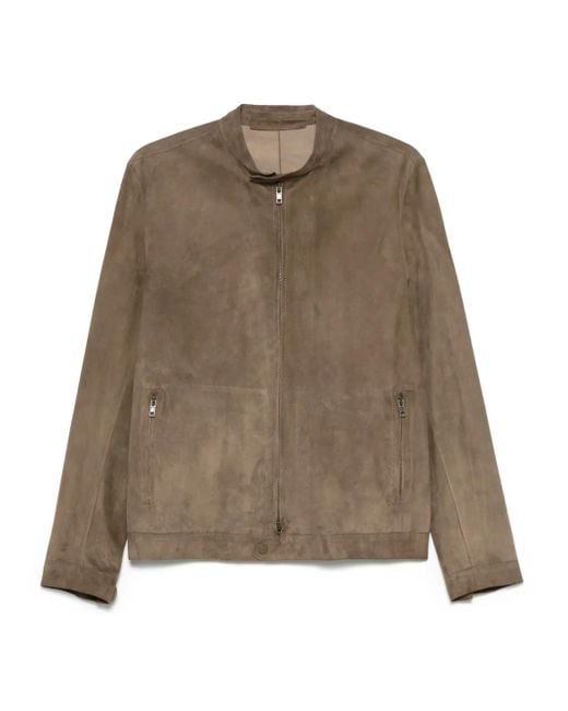 Salvatore Santoro Brown Suede Jacket for men