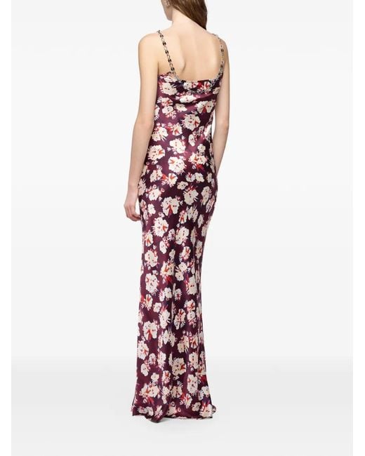 Rabanne White Floral-Patterned Chain-Link Maxi Dress