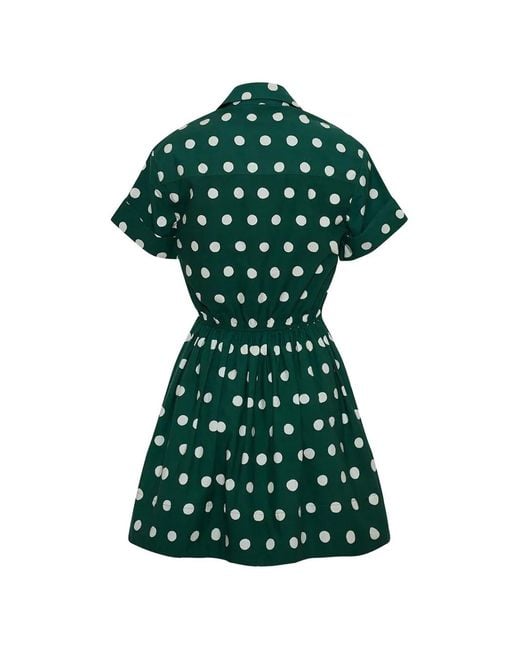 Cara Cara Green Asbury Polka-Dot Mini Dress