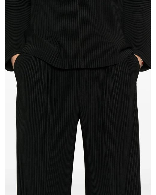 Homme Plissé Issey Miyake Black Pleated Trousers for men