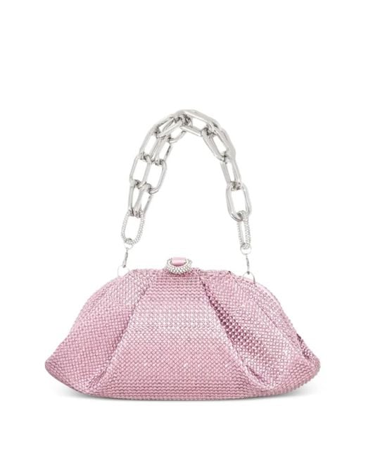 Judith Leiber Pink Gemma Crystal-Embellished Chain-Link Tote Bag