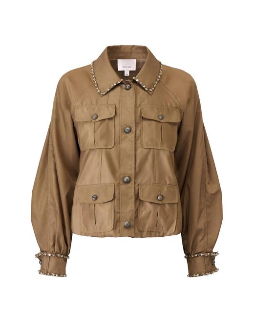 Cinq À Sept Brown Adami Rhinestone-Embellishment Jacket