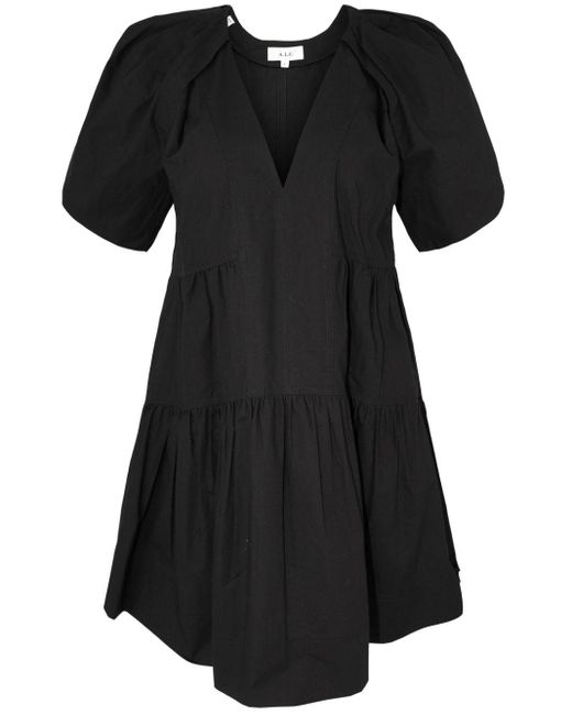 Robe en coton Camila à col v A.L.C. en coloris Black