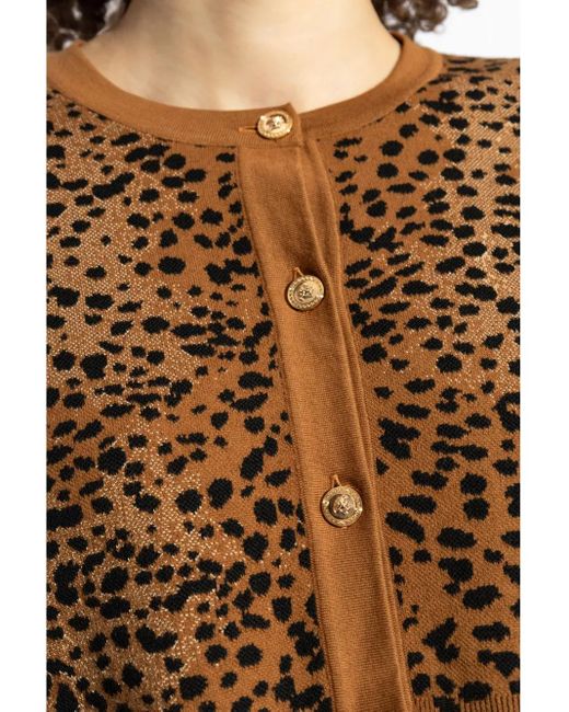Versace Brown Cardigan With Animal Motif