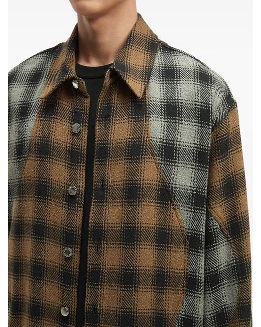 Song For The Mute Black Tartan-Pattern Shirt for men