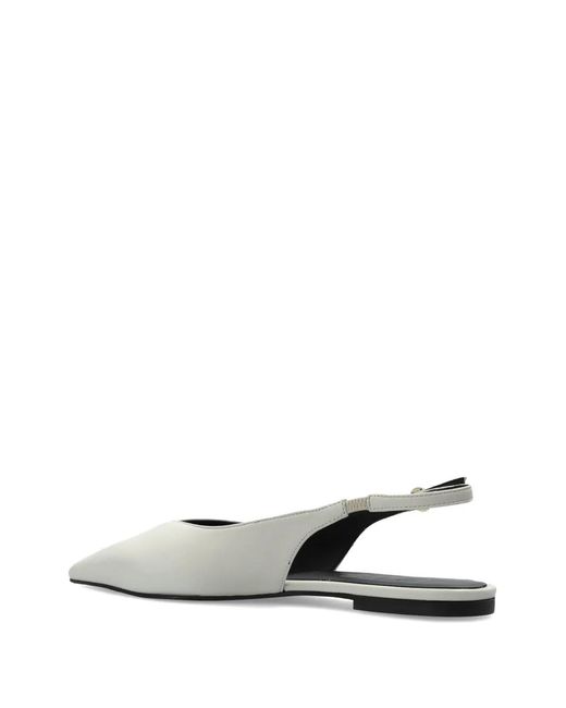 Furla White Sfera Pointed-Toe Leather Pumps