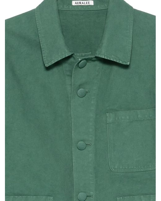 Auralee Green Patch-Pocket Jacket for men