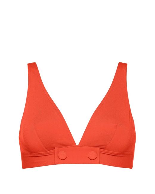 Eres Red V-Neck Bikini Top