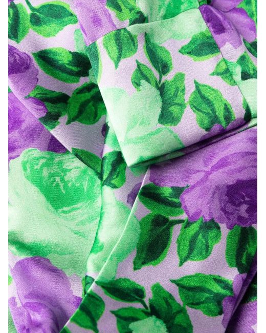P.A.R.O.S.H. Green Pantalone Floral Print Trousers