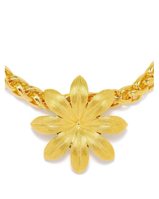 D'Estree Yellow Elizabeth Floral-detail Necklace