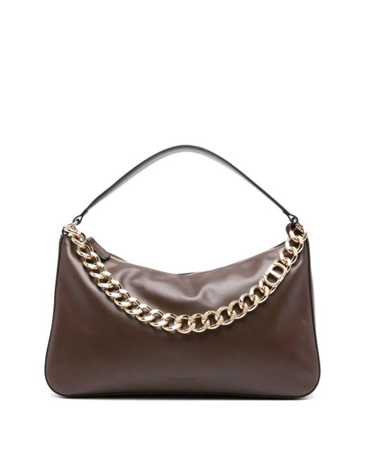 Twinset Brown Mittelgroße Liliane Schultertasche Mit Kettenverzierung