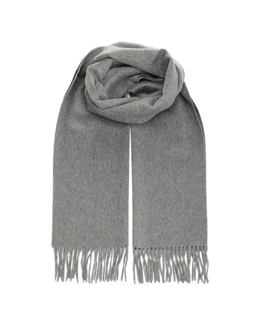 Al Duca D'aosta Gray Fringed Cashmere Scarf for men