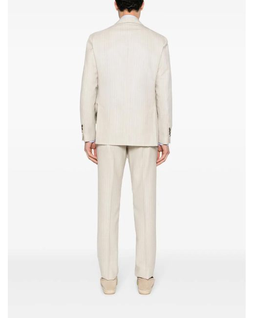 Lardini White Pinstriped Lightweight-Wool Suit for men