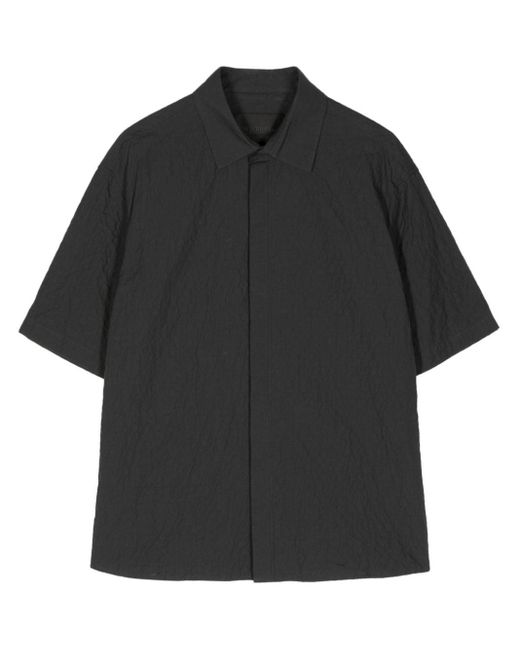 Neil Barrett Crinkled Cotton Shirt in het Black voor heren