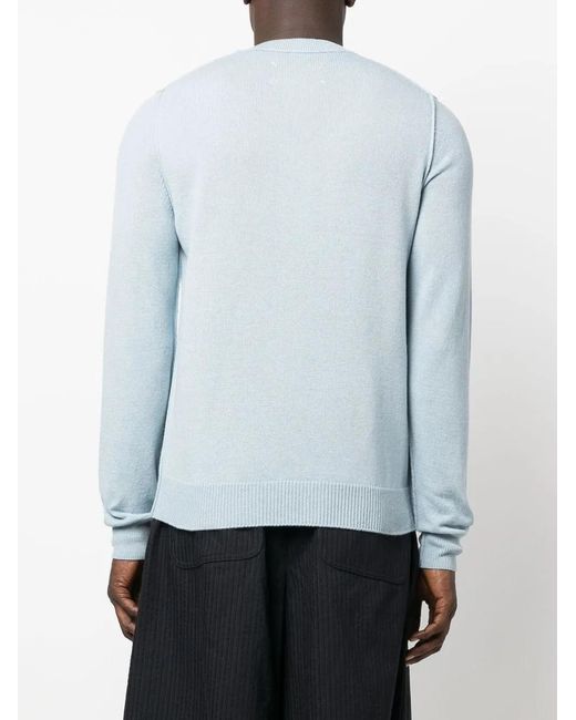 Maison Margiela Blue Crew-Neck Cashmere Jumper for men