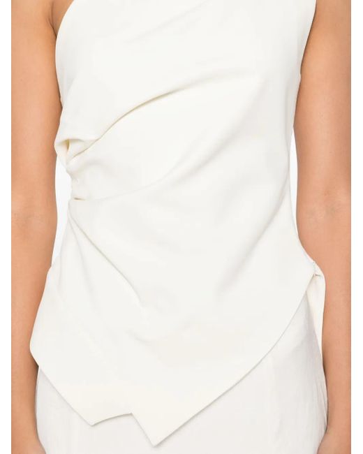Top drapeado con hombro descubierto Rohe de color White