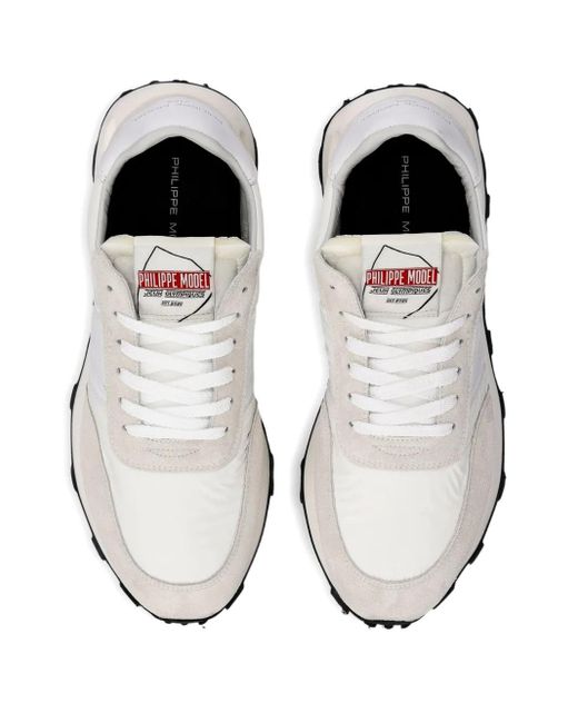 Philippe Model White Quilted Panel Sneakers for men