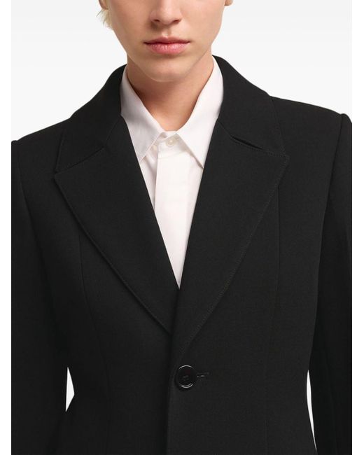 Manteau en laine vierge à simple boutonnage AMI en coloris Black