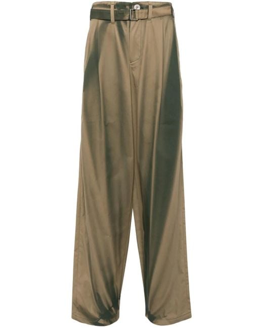 JiyongKim Green Cotton Wide Leg Pants for men
