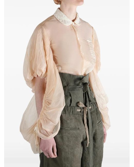 Comme des Garçons Puff-Sleeve Blouse in Pink | Lyst
