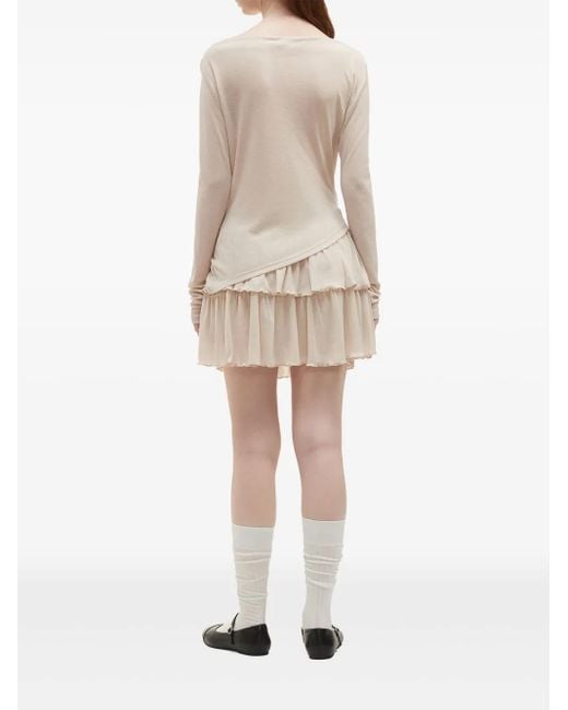 B+ AB Mini-Rok Met Ruches in het White