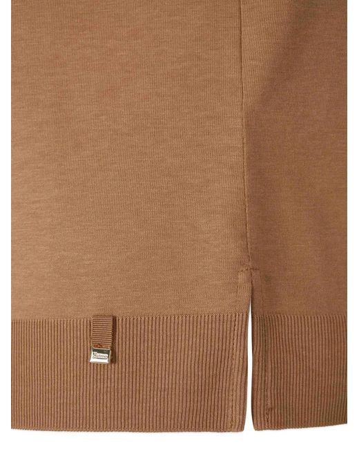 Herno Brown T-Shirt À Bords Nervurés