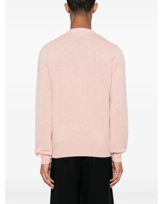 COMME DES GARÇONS PLAY Pink Logo-Appliqué Wool Cardigan for men