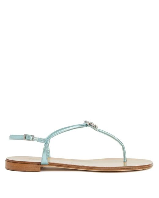 Giuseppe Zanotti White Geltrude Crystal-Embellished Sandals