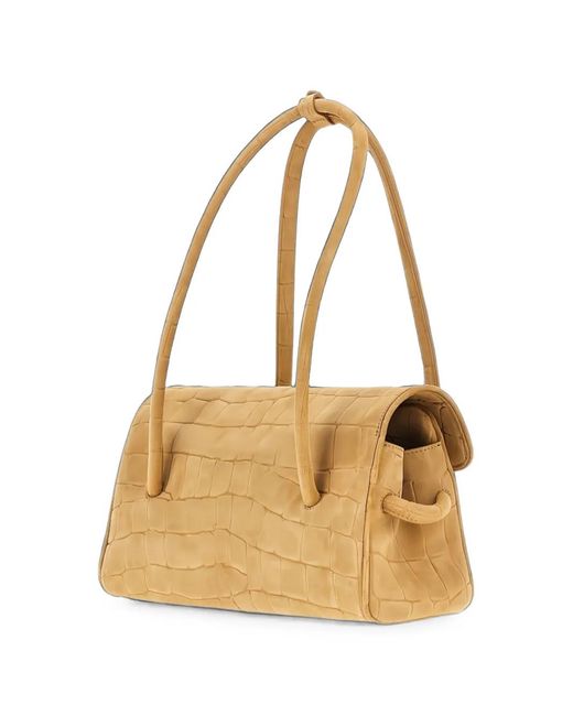 Jacquemus Metallic Croc-Effect Leather Tote Bag