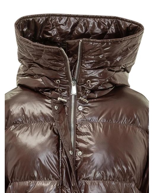 Pinko Brown Padded Hooded Jacket