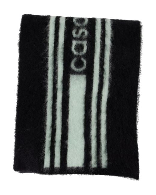 Casablanca Black Logo-Stripe Scarf