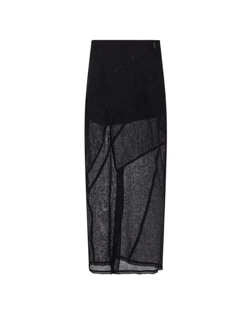 Yehuafan Black Panelled Full Skirt