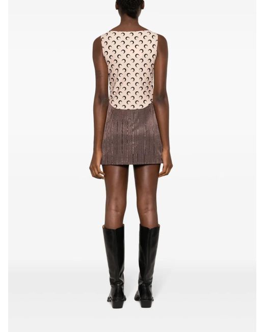 MARINE SERRE Brown Mini Dress