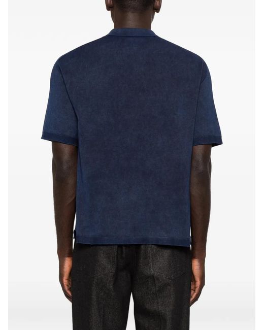 AROVESCIO Blue Derby Knitted T-Shirt for men