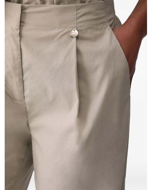 Liu Jo White Logo-Plaque Flared Trousers