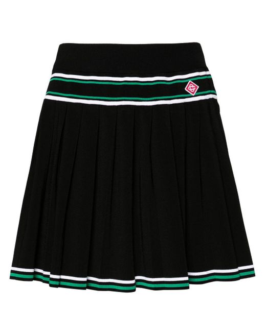Casablancabrand Black Striped Pleated Skirt