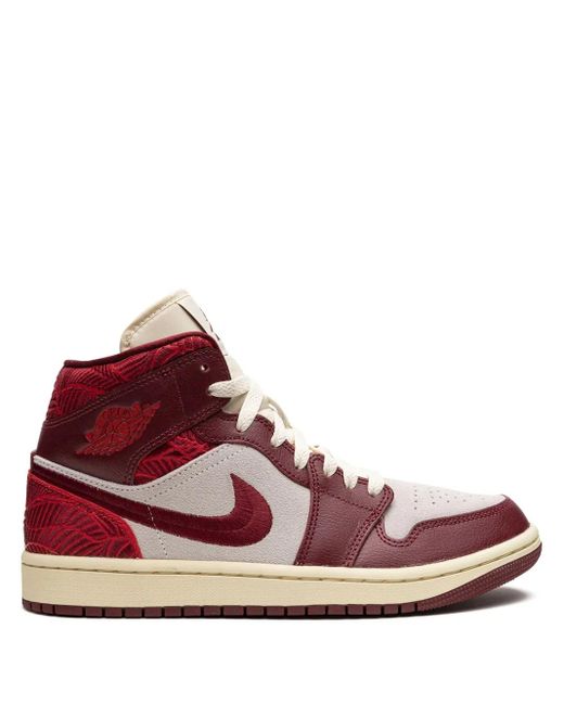 Nike Pink Air 1 Mid "Tiki Leaf" Sneakers