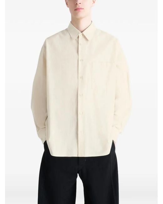 Lemaire White Regular Cotton And Silk Shirt for men