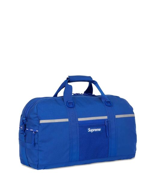 Supreme Blue Reflective-Detail Duffle Bag for men