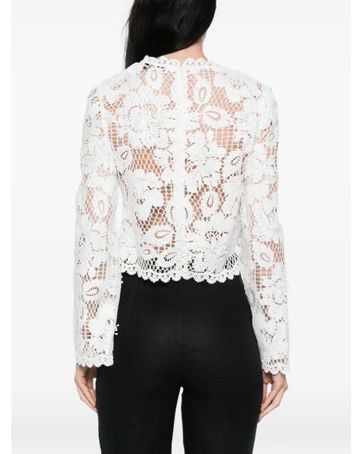 Self-Portrait White Lace Top