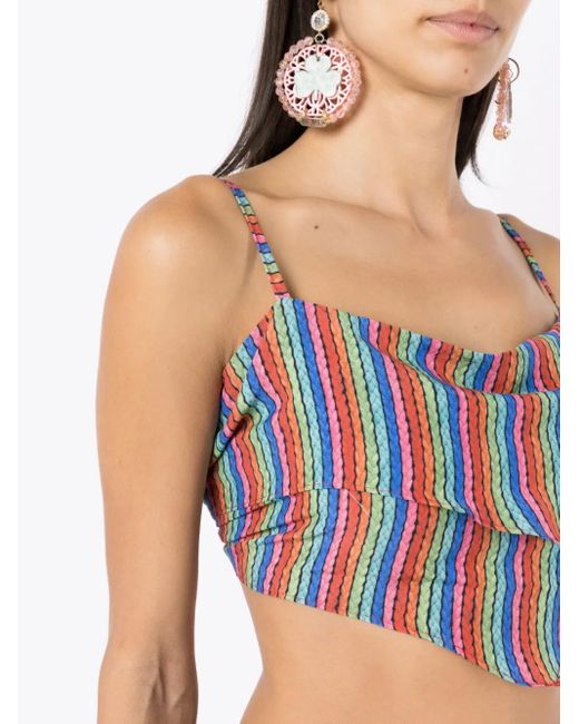Amir Slama Red Graphic-Print Crop Top