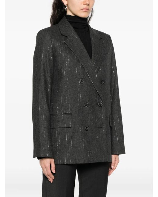 Zadig & Voltaire Gray Double-Breasted Blazer