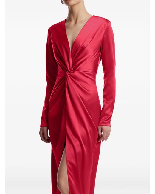 Framboise Red Knot V-Neck Dress